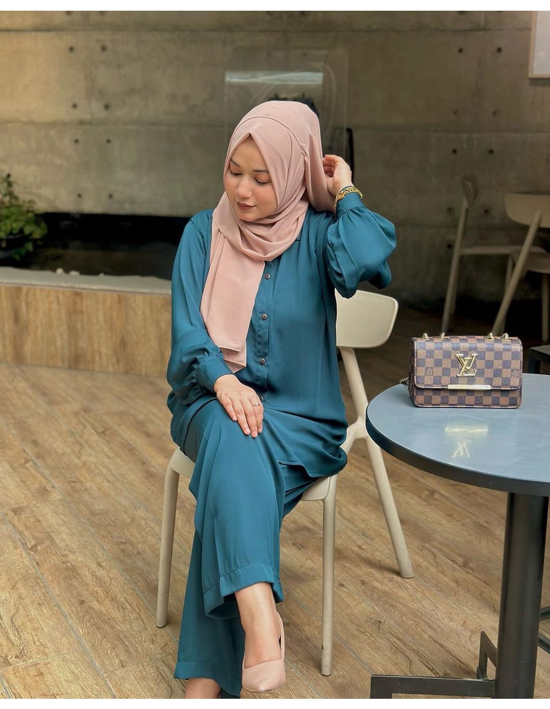 Sea Green Stitched Co-Ord Set