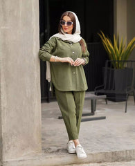 Green Turkish Stitched Co-Ord Set
