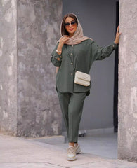 Green Turkish Stitched Co-Ord Set